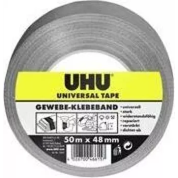UHU yleiskangasteippi, 48 mm x 50 m, harmaa, erittäin vahva, polyesteripinnoitettu, 1 rulla 46615