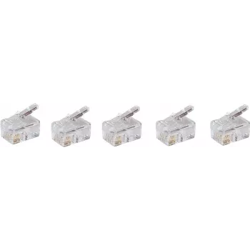 SHIVERPEAKS BASIC-S modulaaripistoke RJ10 4P4C, suojaamaton, kullatut koskettimet, läpinäkyvä, 1 kpl BS72039-5