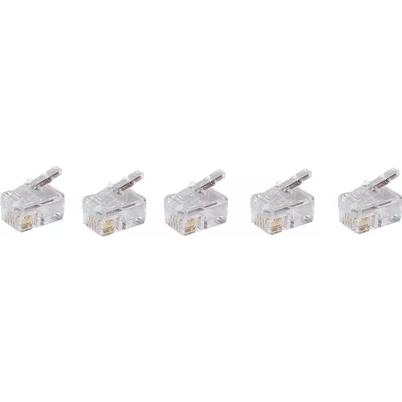 SHIVERPEAKS BASIC-S modulaaripistoke RJ10 4P4C, suojaamaton, kullatut koskettimet, läpinäkyvä, 1 kpl BS72039-5