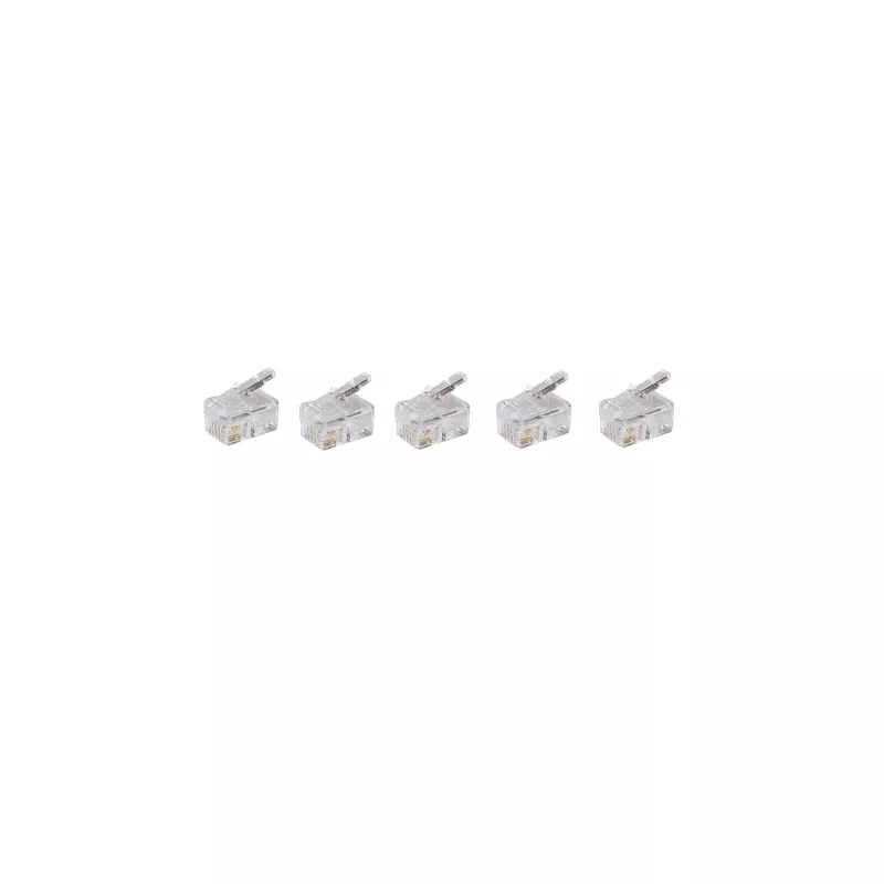 SHIVERPEAKS BASIC-S modulaaripistoke RJ10 4P4C, suojaamaton, kullatut koskettimet, läpinäkyvä, 1 kpl BS72039-5