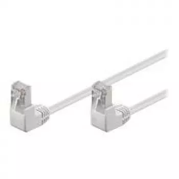 Wentronic Goobay CAT 5e verkkokaapeli 2x 90° kulma, F/UTP, valkoinen, 1 m - CCA kuparipinnoitettu alumiini, 2x RJ45 90° (8P8C) 96062