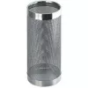 HELIT H2515500 metallinen sateenvarjoteline, rei'itetty muotoilu, kromi, pyöreä, halkaisija 240 mm, korkeus 490 mm