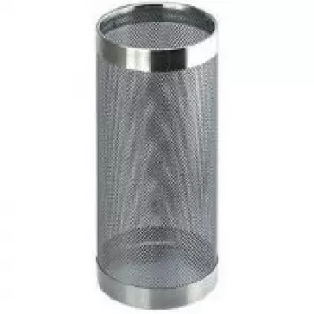 HELIT H2515500 metallinen sateenvarjoteline, rei'itetty muotoilu, kromi, pyöreä, halkaisija 240 mm, korkeus 490 mm
