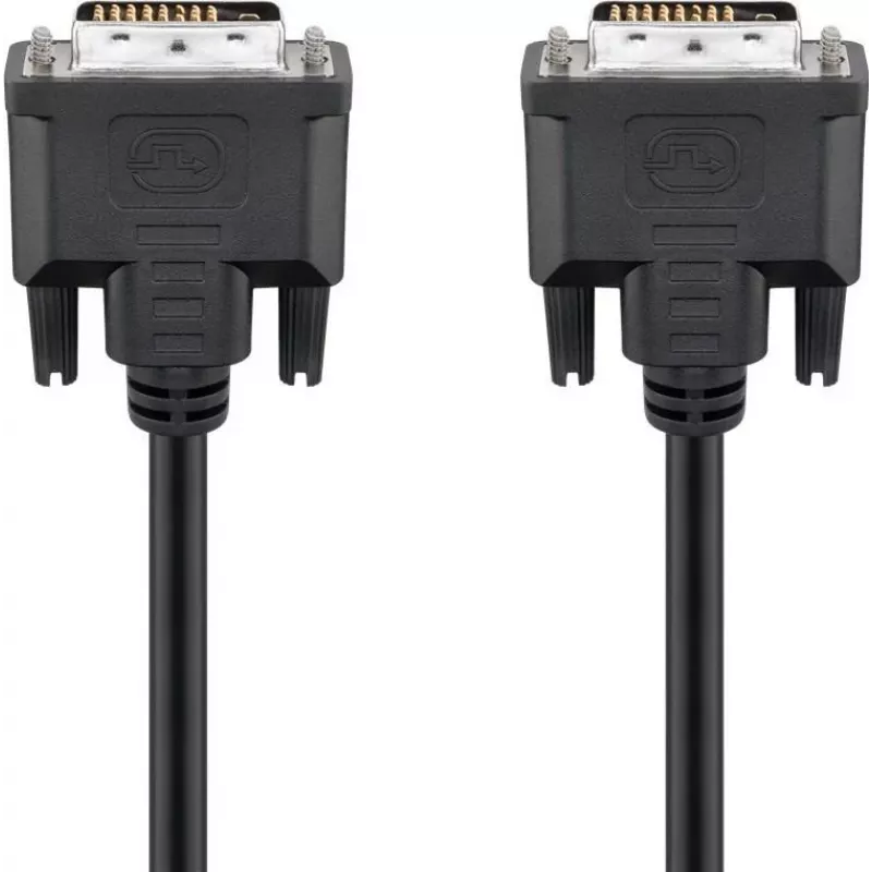 Wentronic goobay DVI-D Dual Link kaapeli 0,5m musta peukaloruuvit 93295
