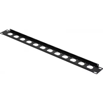 Renkforce 19 tuuman 1U 12-porttisen kytkentäpaneelin etulevy XLR/USB/BNC-liittimille, musta (RF-7116962)