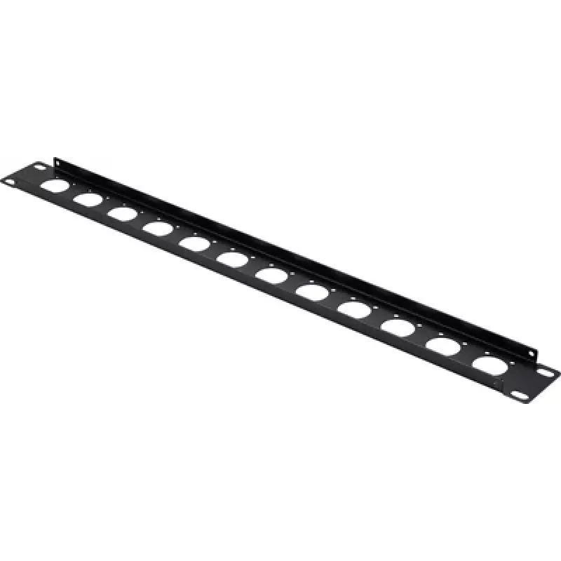 Renkforce 19 tuuman 1U 12-porttisen kytkentäpaneelin etulevy XLR/USB/BNC-liittimille, musta (RF-7116962)