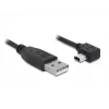 Delock USB 2.0 -kaapeli USB-A-pistoke Mini USB-B 5-pin pistoke kulma, 1m, musta 82681