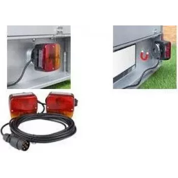 IWH perävaunun takavalosarja magneettijalalla, 6 toimintoa, 12V, 2 yleisperävaloa perävaunuihin, autoihin, kuorma-autoihin, asuntovaunuihin - 1 kpl (010219)