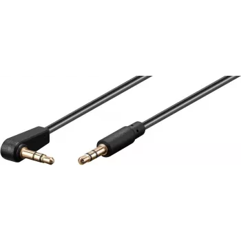 Wentronic Goobay 3,5 mm stereokuulokekaapeli, 1 m, musta, suora 90° kulma, pistoke-pistoke 67783