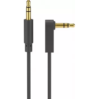 Wentronic Goobay 3,5 mm stereokuulokekaapeli, 1 m, musta, suora 90° kulma, pistoke-pistoke 67783
