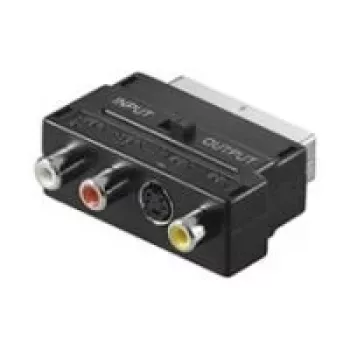 Wentronic AVK 196 SCART - 3x RCA + S-Video -adapteri, uros-naaras, musta 50123