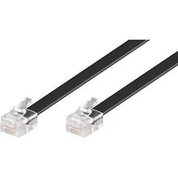 Wentronic Goobay RJ12 -modulaarikaapeli, 6P6C uros-uros, 15 m, musta 50324