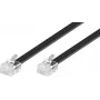 Wentronic Goobay RJ12 -modulaarikaapeli, 6P6C uros-uros, 15 m, musta 50324