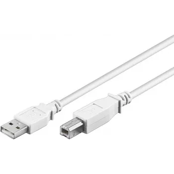 Wentronic 96186 USB 2.0 -kaapeli, USB-A uros - USB-B uros, 1,8 m, valkoinen