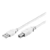 Wentronic 96186 USB 2.0 -kaapeli, USB-A uros - USB-B uros, 1,8 m, valkoinen
