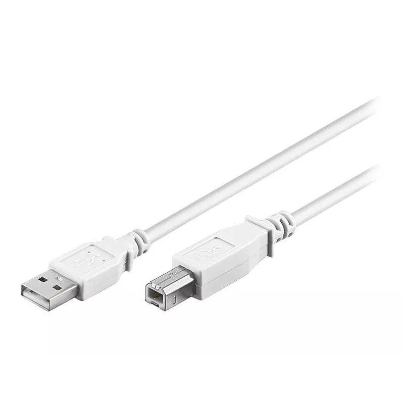 Wentronic 96186 USB 2.0 -kaapeli, USB-A uros - USB-B uros, 1,8 m, valkoinen