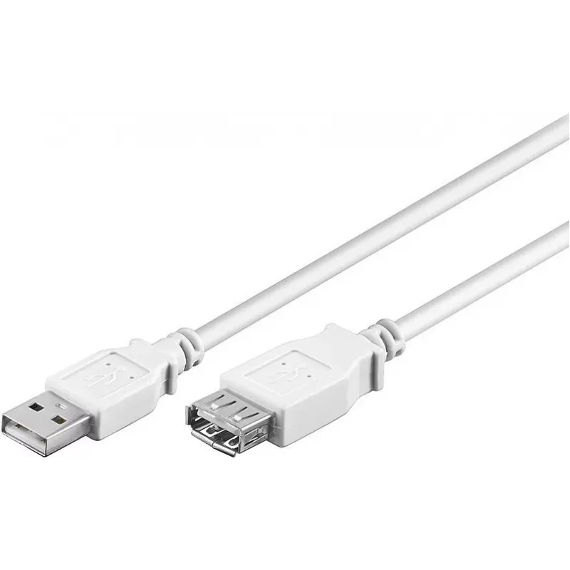 Wentronic USB 2.0 A uros naaras jatkokaapeli 5m valkoinen 96288