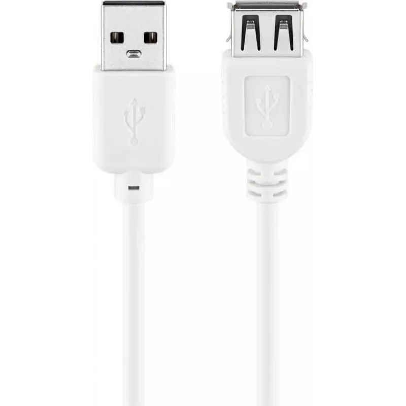 Wentronic USB 2.0 A uros naaras jatkokaapeli 5m valkoinen 96288