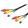 Wentronic Goobay RCA-liitäntäkaapeli 5 m, 3x RCA uros 3x RCA uros 50383