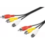 Wentronic Goobay RCA-liitäntäkaapeli 5 m, 3x RCA uros 3x RCA uros 50383
