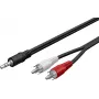 Wentronic Goobay 3,5 mm jakki 2x RCA sovitinkaapeli, 20 m, musta 50779