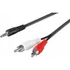 Wentronic Goobay 3,5 mm jakki 2x RCA sovitinkaapeli, 20 m, musta 50779