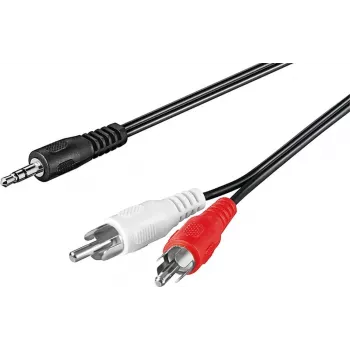 Wentronic Goobay 3,5 mm jakki 2x RCA sovitinkaapeli, 20 m, musta 50779