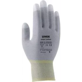 Uvex Unipur Carbon nylon-neulotut suojakäsineet, PU-pinnoitettu kämmen ja sormenpäät, ESD-turvallinen, koko 8 6055608
