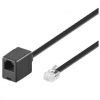 Wentronic Goobay modulaarinen jatkokaapeli, RJ12 (6P6C) uros naaras, 10 m, musta 68261