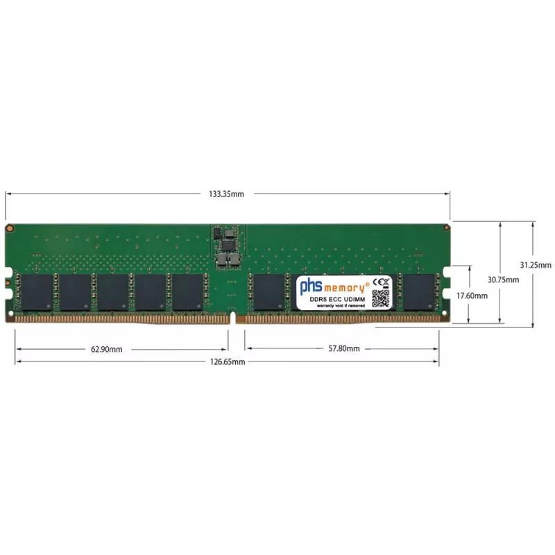 PHS-memory 16GB DDR5 5600MHz ECC UDIMM ASRock Rack EPYC4000D4U (SP583155)