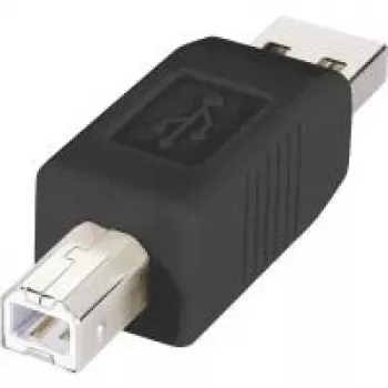 Renkforce USB 2.0 sovitin A uros B uros, kullatut koskettimet, musta