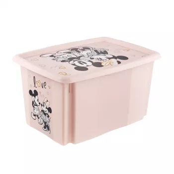 keeeper säilytyslaatikko Karolina Minnie, 45 litraa pinottava ja sisäkkäin asetettava laatikko kannella, polypropeeni, Nordic Pink, 1 kpl 1223958124700