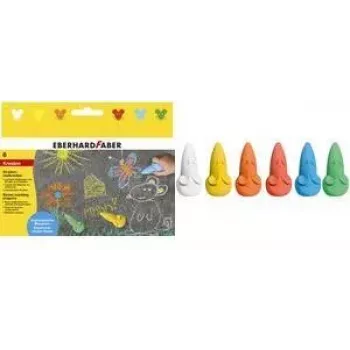 FABER-CASTELL EBERHARD FABER katuliitukynä hiiri, 6-osainen pahvipakkaus, ergonominen hiirimuoto, kirkkaat värit, vesiliukoinen - 1 kpl (526561)