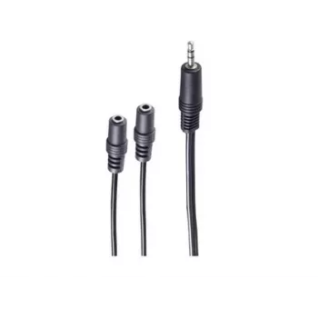 shiverpeaks BASIC-S audio Y-sovitinkaapeli, 3,5mm stereo uros 2x 3,5mm stereo naaraaseen, 0,2m, musta BS30761