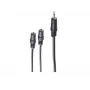 shiverpeaks BASIC-S audio Y-sovitinkaapeli, 3,5mm stereo uros 2x 3,5mm stereo naaraaseen, 0,2m, musta BS30761