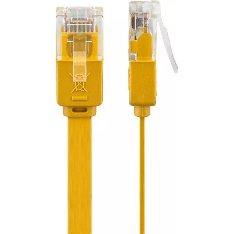 Wentronic RJ45 CAT6 0,5m patch-kaapeli, U/UTP, keltainen 96396