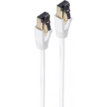 SHIVERPEAKS BASIC-S Cat.8 F/FTP patch-kaapeli, 5 m, valkoinen, RJ45 - RJ45, 40 Gbps, 2000 MHz, 568B BS08-41056