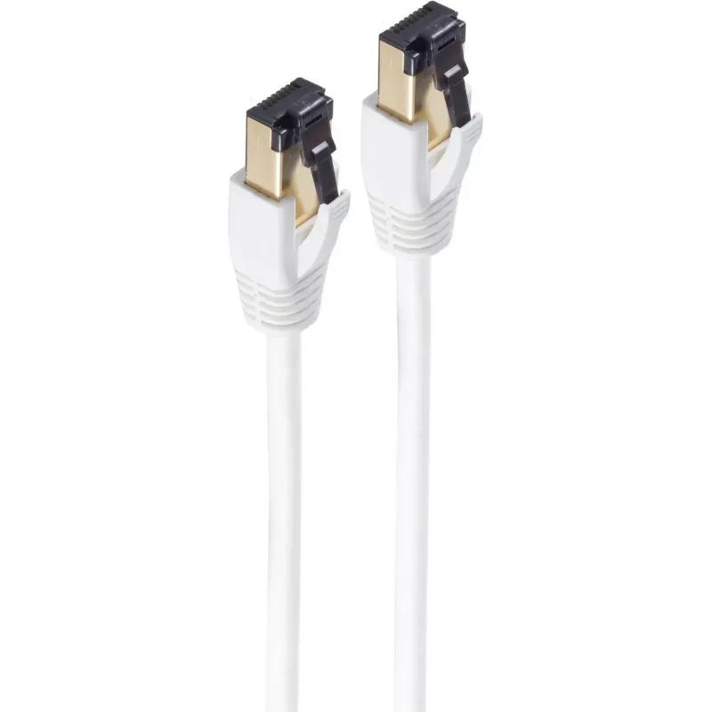 SHIVERPEAKS BASIC-S Cat.8 F/FTP patch-kaapeli, 5 m, valkoinen, RJ45 - RJ45, 40 Gbps, 2000 MHz, 568B BS08-41056