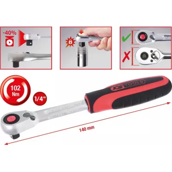 KS TOOLS 1/4 SlimPOWER vaihtoräikkä, 72 hammasta (920.1490)