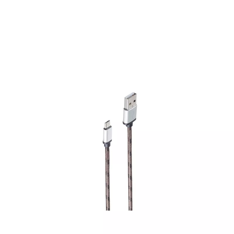 SHIVERPEAKS BS14-50082 USB 2.0 kaapeli, USB-A - Micro-USB B, 2 m, ruskea