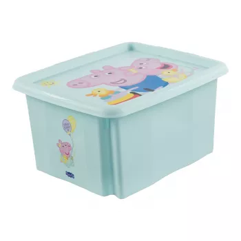 keeeper karolina Peppa Pig -säilytyslaatikko, 24 litraa, pyörivä/pinottuva kansilaatikko, PP, akvamariini, 1 kpl 1223762433600