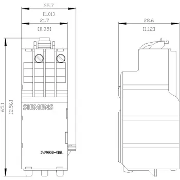 SIEMENS alijännitelaukaisin 208-230V AC 50/60 Hz 3VA-tehokatkaisijoille (3VA99080BB25)