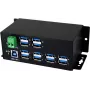 EXSYS EX-1112HMS 12-porttinen USB 3.2 Gen 1 teollisuus-DIN-kiskokeskitin