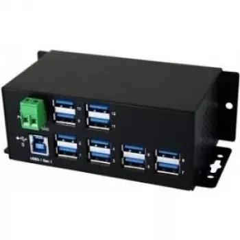 EXSYS EX-1112HMS 12-porttinen USB 3.2 Gen 1 teollisuus-DIN-kiskokeskitin