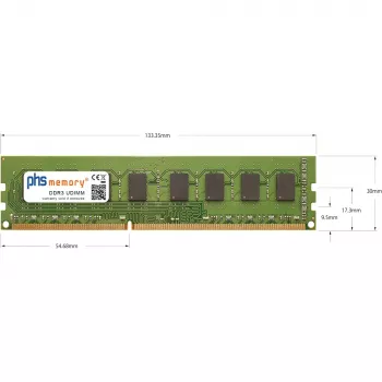 PHS-memory 2GB DDR3-1066 UDIMM muistimoduuli ASRock G43Twins-FullHD SP158775