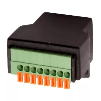 EXSYS EX-49112 RJ45-liitäntä 8-pin riviliitinadapteriin painonapilla, CAT.5e