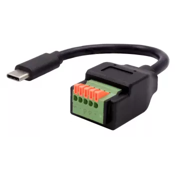 EXSYS USB-C pistoke 5-pin riviliitinadapterikaapeliin painonapilla, USB 2.0, 15 cm EX-49123