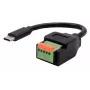 EXSYS USB-C pistoke 5-pin riviliitinadapterikaapeliin painonapilla, USB 2.0, 15 cm EX-49123