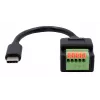 EXSYS USB-C pistoke 5-pin riviliitinadapterikaapeliin painonapilla, USB 2.0, 15 cm EX-49123