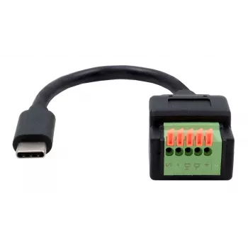 EXSYS USB-C pistoke 5-pin riviliitinadapterikaapeliin painonapilla, USB 2.0, 15 cm EX-49123